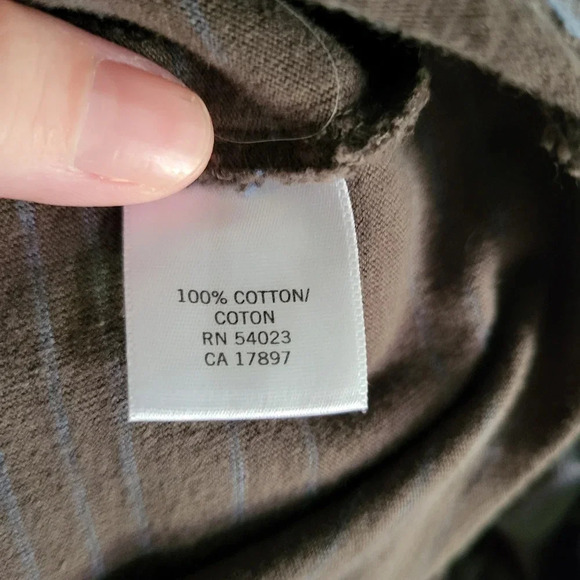 Banana Republic Striped Henley Men's XL Brown Blue Long Sleeve Shirt - Picture 7 of 8